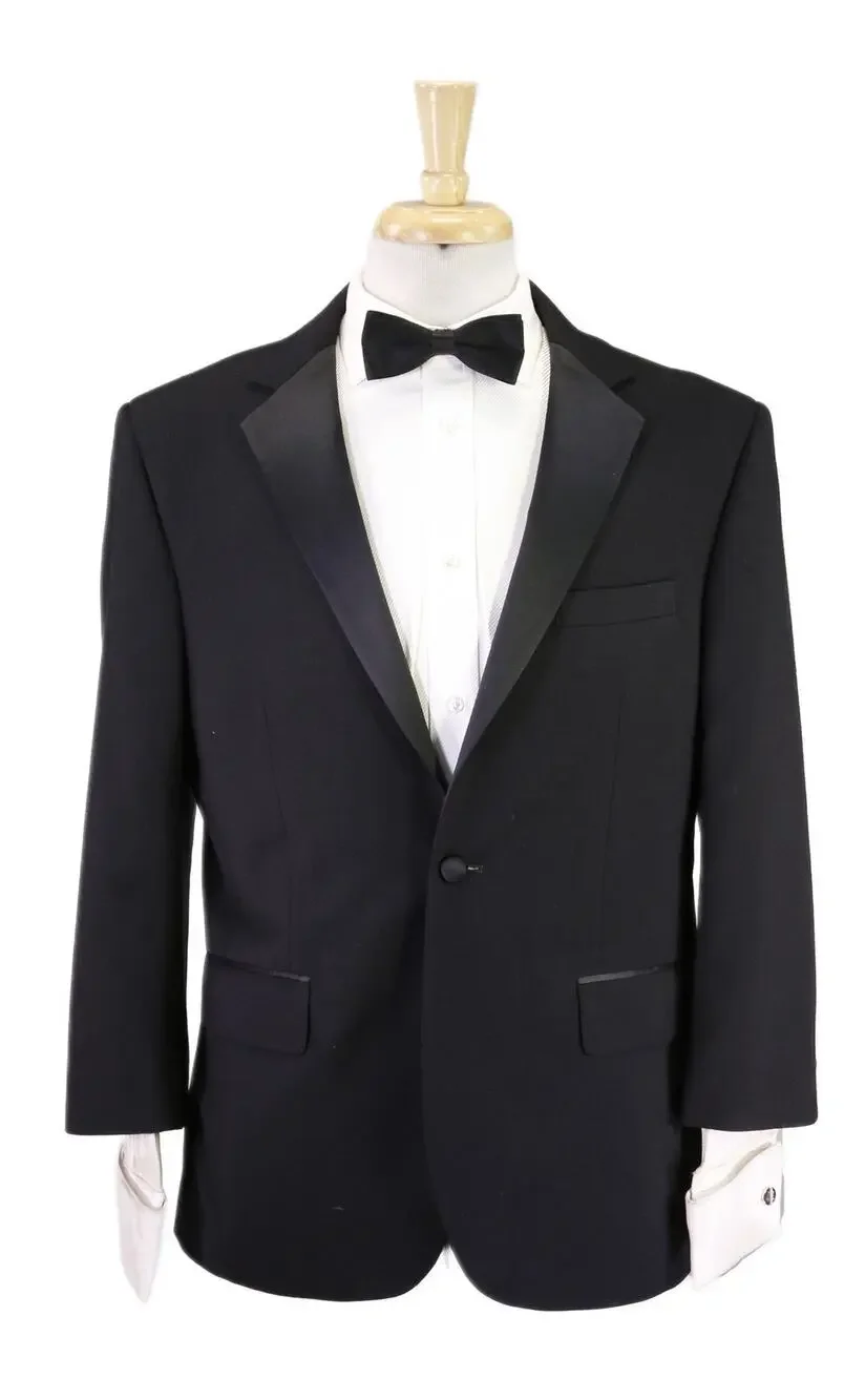 Jos A Bank Black 1-Btn Formal Tuxedo Wedding Slim Fit Suit 40S